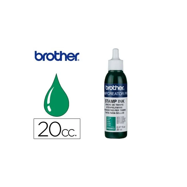 TINTA PARA REENTINTADO VERDE 20 CC PARA SELLOS AUTOMATICOS BROTHER