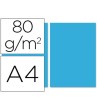 PAPEL COLOR LIDERPAPEL A4 80G/M2 AZUL TURQUESA PAQUETE DE 100