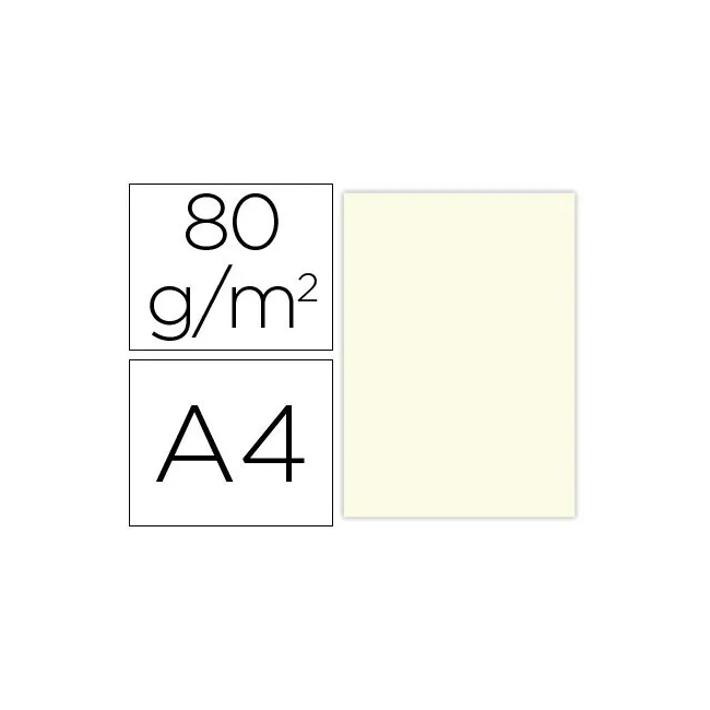 PAPEL COLOR LIDERPAPEL A4 80G/M2 CREMA PAQUETE DE 100
