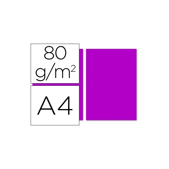 PAPEL COLOR LIDERPAPEL A4 80G/M2 FUCSIA PAQUETE DE 100