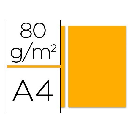 PAPEL COLOR LIDERPAPEL A4 80G/M2 NARANJA PAQUETE DE 100