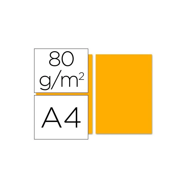 PAPEL COLOR LIDERPAPEL A4 80G/M2 NARANJA PAQUETE DE 100