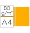 PAPEL COLOR LIDERPAPEL A4 80G/M2 NARANJA PAQUETE DE 100