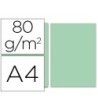 PAPEL COLOR LIDERPAPEL A4 80G/M2 VERDE PAQUETE DE 100