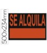 CARTEL PLASTICO "SE ALQUILA" ROJO FLUORESCENTE -500X234 MM