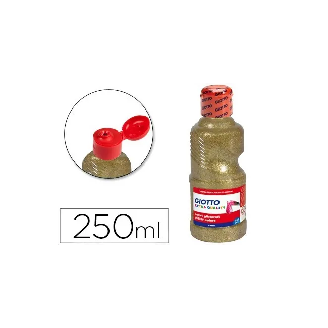 TEMPERA ESCOLAR GIOTTO PURPURINA GLITTER 250 ML ORO