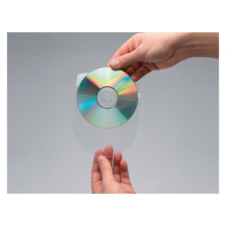 FUNDA AUTOADHESIVA PARA CD Q-CONNECT CON SOLAPA PACK DE 10 UNIDADES