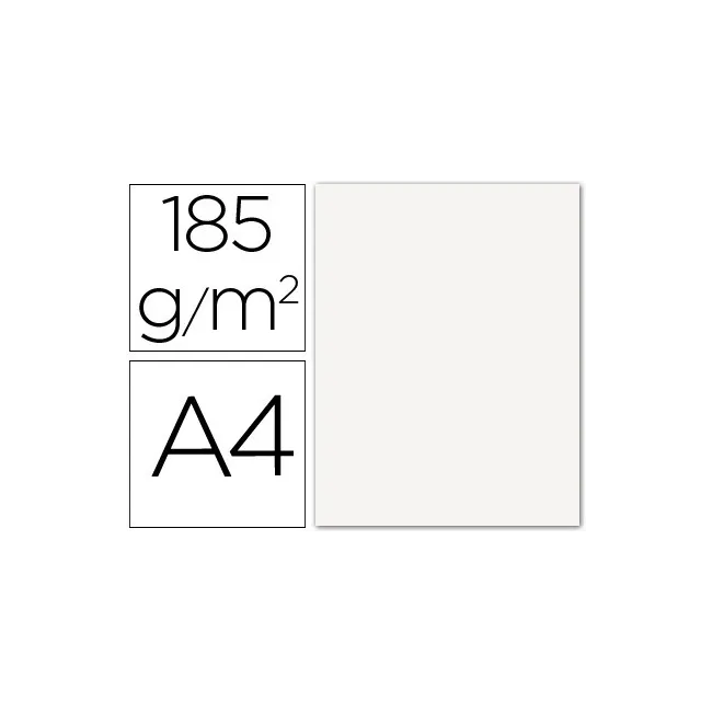 CARTULINA GUARRO DIN A4 BLANCO 185 GR PAQUETE 50 H