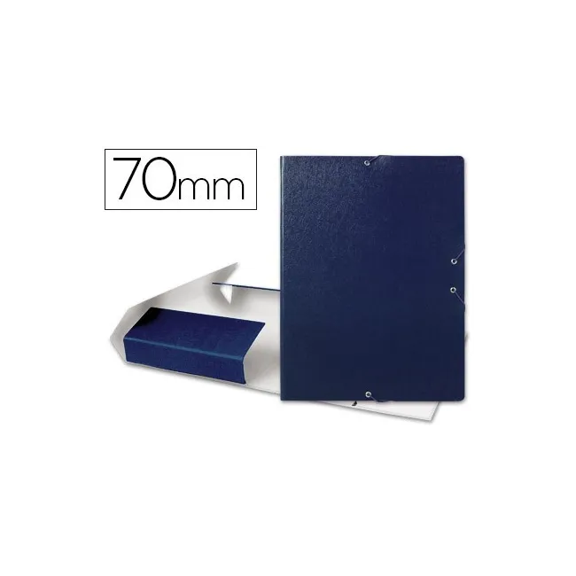 CARPETA PROYECTOS LIDERPAPEL FOLIO LOMO 70MM CARTON GOFRADO AZUL