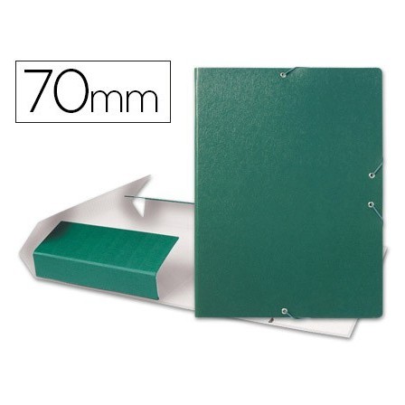 CARPETA PROYECTOS LIDERPAPEL FOLIO LOMO 70MM CARTON GOFRADO VERDE