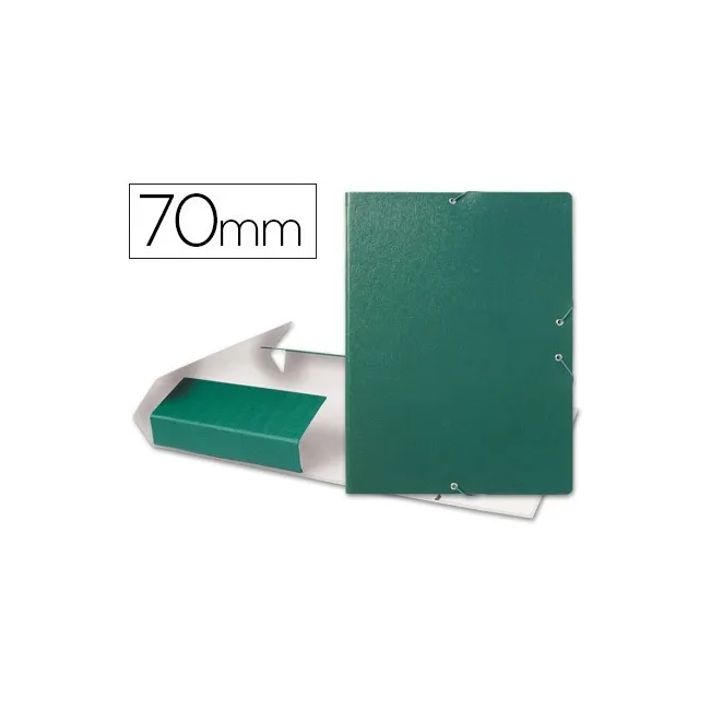 CARPETA PROYECTOS LIDERPAPEL FOLIO LOMO 70MM CARTON GOFRADO VERDE