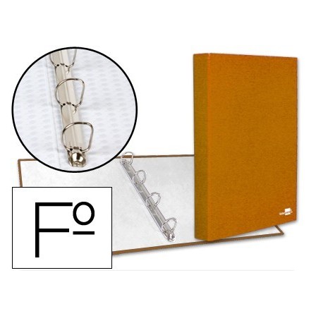 CARPETA DE 4 ANILLAS 25MM MIXTAS LIDERPAPEL FOLIO CARTON FORRADO PA...