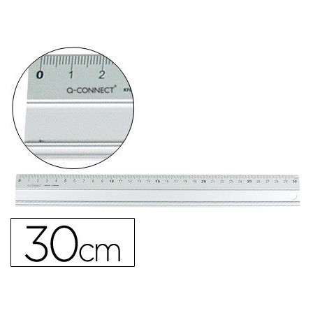 REGLA METALICA Q-CONNECT ALUMINIO 30 CM