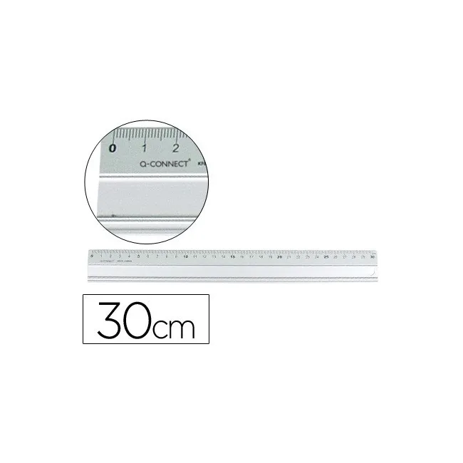 REGLA METALICA Q-CONNECT ALUMINIO 30 CM