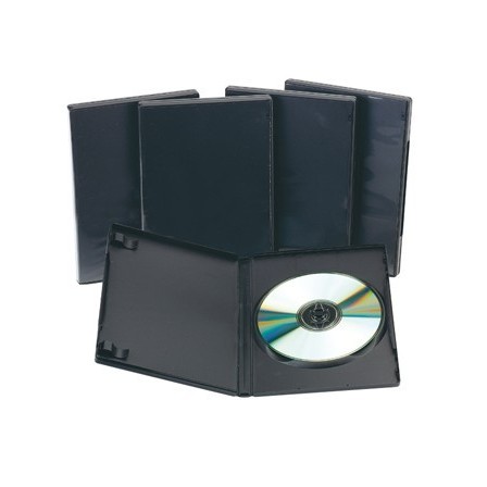 CAJA DVD Q-CONNECT -CON INTERIOR NEGRO -PACK DE 5 UNIDADES