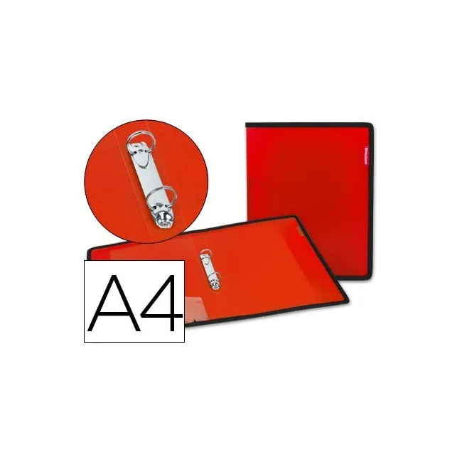 CARPETA LIDERPAPEL 2 ANILLAS 25 MM 43030 POLIPROPILENO ROJA CON BOL...