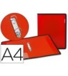 CARPETA LIDERPAPEL 2 ANILLAS 25 MM 43030 POLIPROPILENO ROJA CON BOL...