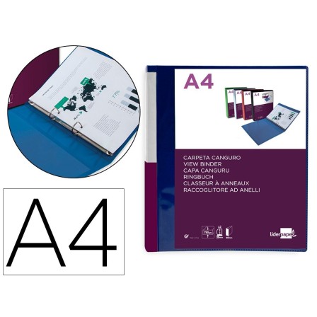CARPETA LIDERPAPEL CANGURO 2 ANILLAS 25 MM MIXTAS POLIPROPILENO DIN...