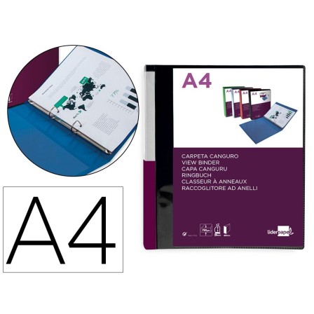 CARPETA LIDERPAPEL CANGURO 2 ANILLAS 25 MM MIXTAS POLIPROPILENO DIN...