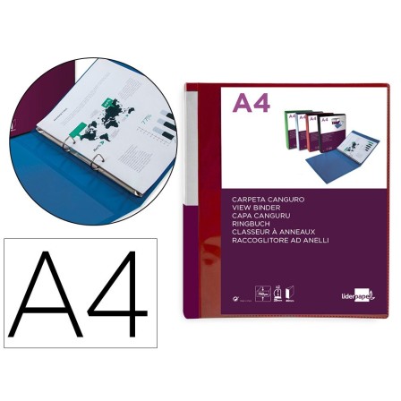 CARPETA LIDERPAPEL CANGURO 2 ANILLAS 25 MM MIXTAS POLIPROPILENO DIN...