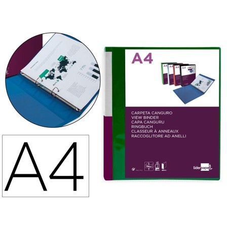 CARPETA LIDERPAPEL CANGURO 2 ANILLAS 25 MM MIXTAS POLIPROPILENO DIN...