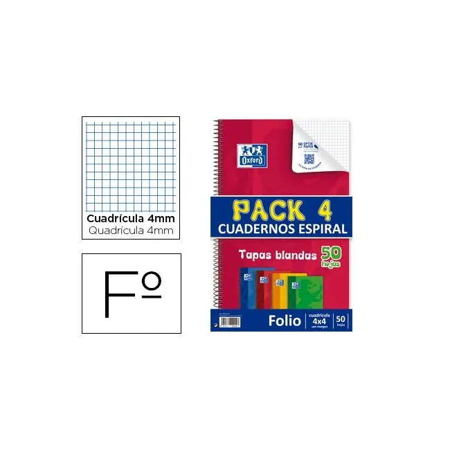 BLOC ESPIRAL OXFORD TAPA FLEXIBLE OPTIK PAPER FOLIO 50 HOJAS 90 GR ...