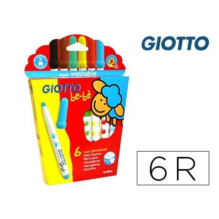 ROTULADOR GIOTTO SUPER BEBE CAJA DE 6 COLORES SURTIDOS