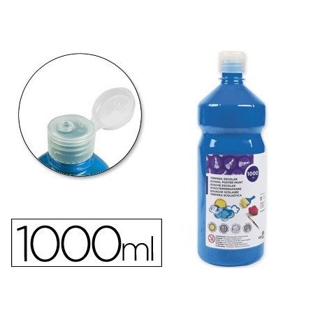 TEMPERA LIQUIDA LIDERPAPEL ESCOLAR 1000 ML AZUL