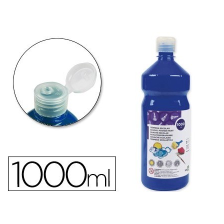 TEMPERA LIQUIDA LIDERPAPEL ESCOLAR 1000 ML AZUL MARINO