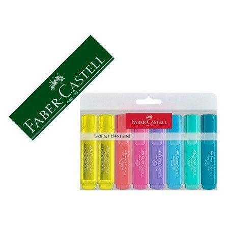 ROTULADOR FABER CASTELL FLUORESCENTE 1546 COLOR PASTEL ESTUCHE 8 UN...