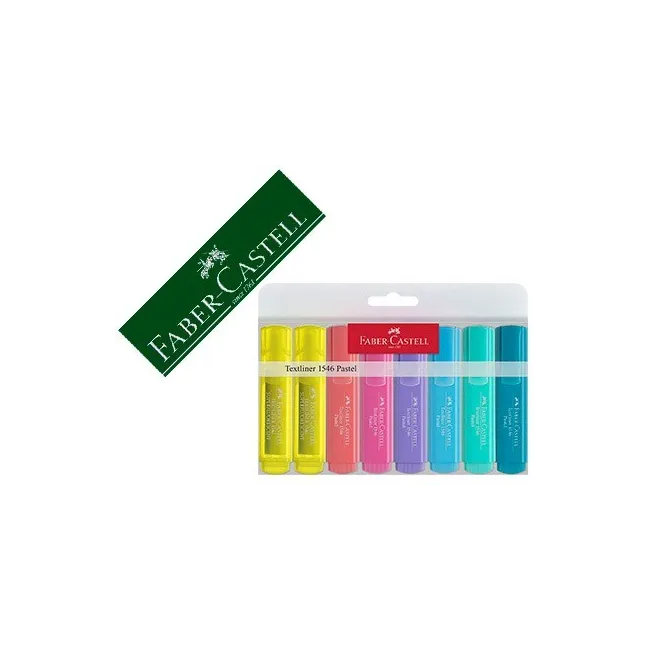 ROTULADOR FABER CASTELL FLUORESCENTE 1546 COLOR PASTEL ESTUCHE 8 UN...