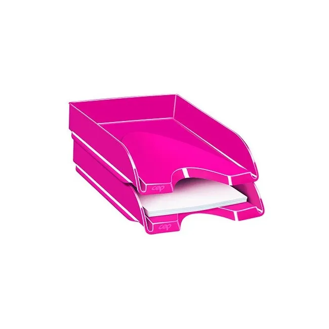 BANDEJA SOBREMESA CEP PLASTICO ROSA 257X348X66 MM