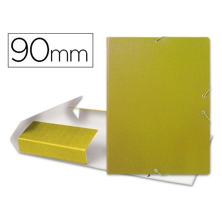 CARPETA PROYECTOS LIDERPAPEL FOLIO LOMO 90MM CARTON GOFRADO AMARILLA