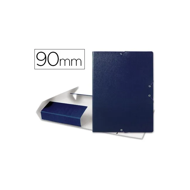CARPETA PROYECTOS LIDERPAPEL FOLIO LOMO 90MM CARTON GOFRADO AZUL