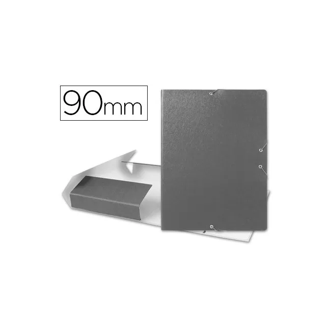 CARPETA PROYECTOS LIDERPAPEL FOLIO LOMO 90MM CARTON GOFRADO GRIS