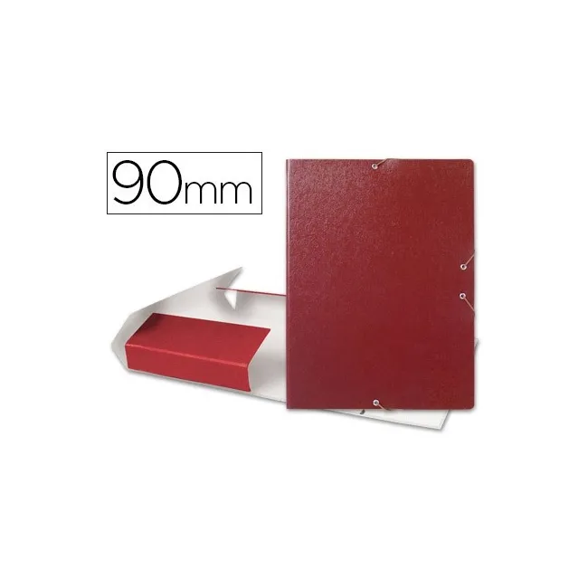 CARPETA PROYECTOS LIDERPAPEL FOLIO LOMO 90MM CARTON GOFRADO ROJA