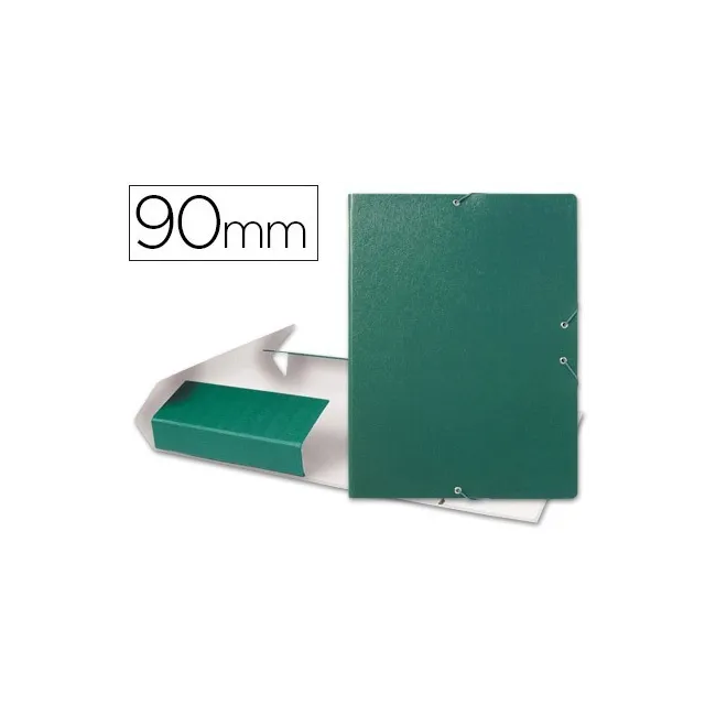 CARPETA PROYECTOS LIDERPAPEL FOLIO LOMO 90MM CARTON GOFRADO VERDE
