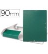 CARPETA PROYECTOS LIDERPAPEL FOLIO LOMO 90MM CARTON GOFRADO VERDE