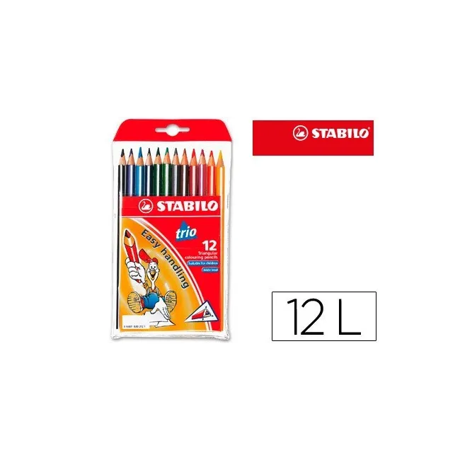LAPICES DE COLORES STABILO TRIO CAJA DE 12 COLORES