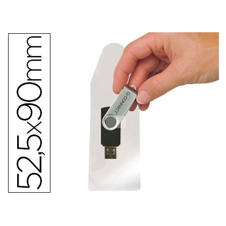 FUNDA AUTOADHESIVA Q-CONNECT PARA MEMORIAS USB CAPACIDAD PARA 10 UN...