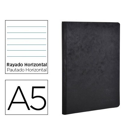 LIBRETA CLAIREFONTAINE AGE-BAG TAPA CARTULINA LOMO COSIDO RAYADO HO...