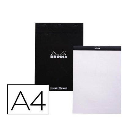 BLOC NOTA RHODIA BLACK DOT PAD DIN A4 80 HOJAS 80 G/M2 LISO CON PUN...