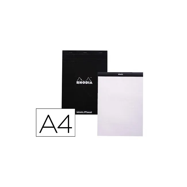 BLOC NOTA RHODIA BLACK DOT PAD DIN A4 80 HOJAS 80 G/M2 LISO CON PUN...