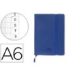 LIBRETA LIDERPAPEL SIMIL PIEL A6 120 HOJAS 70G/M2 INDICE AZUL