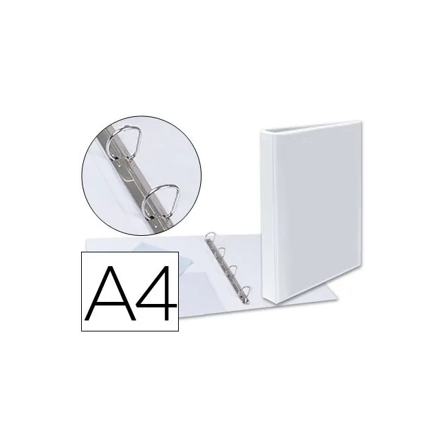 CARPETA CANGURO 4 ANILLAS MIXTAS 25MM ESSELTE A4 PLASTICO BLANCA