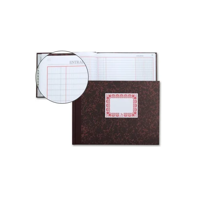 LIBRO CARTONE CUARTO 100 HOJAS -CAJA ENTRADA Y SALIDA APAISAD