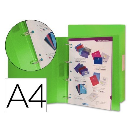 CARPETA LIDERPAPEL 4 ANILLAS 25 MM MIXTAS 43433 POLIPROPILENO DIN A...