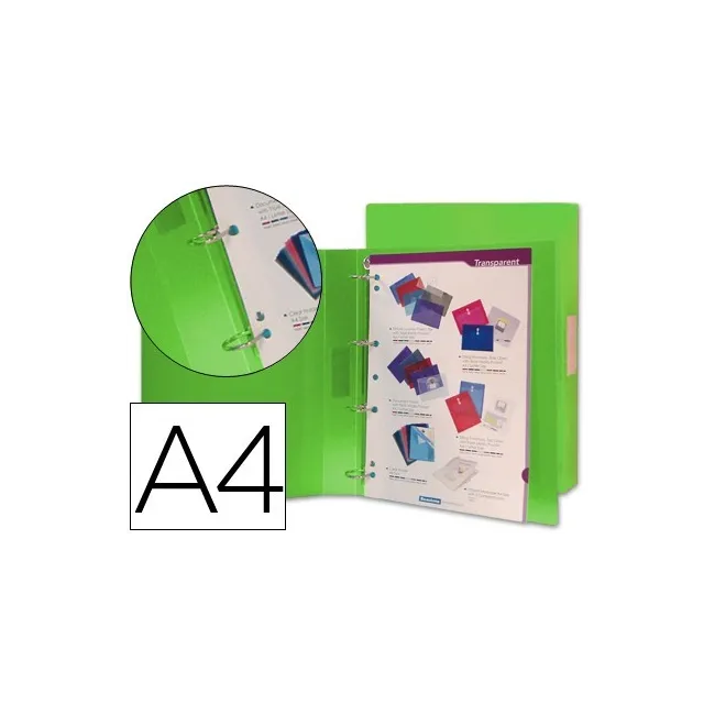 CARPETA LIDERPAPEL 4 ANILLAS 25 MM MIXTAS 43433 POLIPROPILENO DIN A...