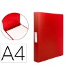 CARPETA LIDERPAPEL 4 ANILLAS 25 MM MIXTAS POLIPROPILENO DIN A4 ROJO...