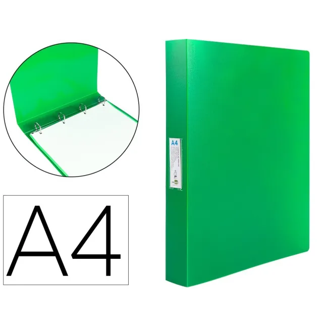 CARPETA LIDERPAPEL 4 ANILLAS 25 MM MIXTAS POLIPROPILENO DIN A4 VERD...